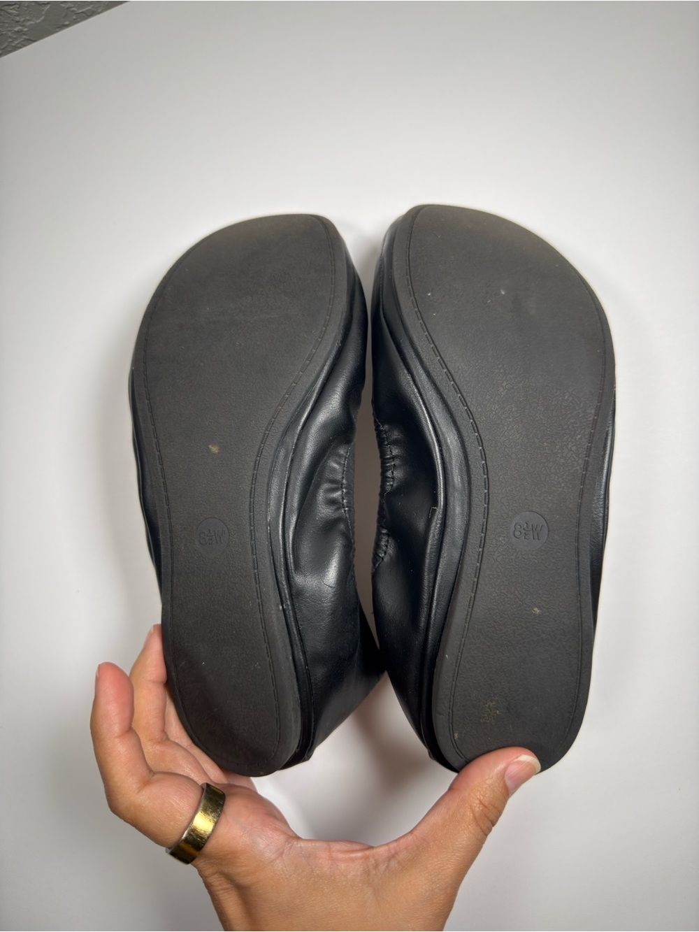 Black Comfort Ballet Flats Slip On Shoes Women’s 8.5 Wide - Picture 2 of 2